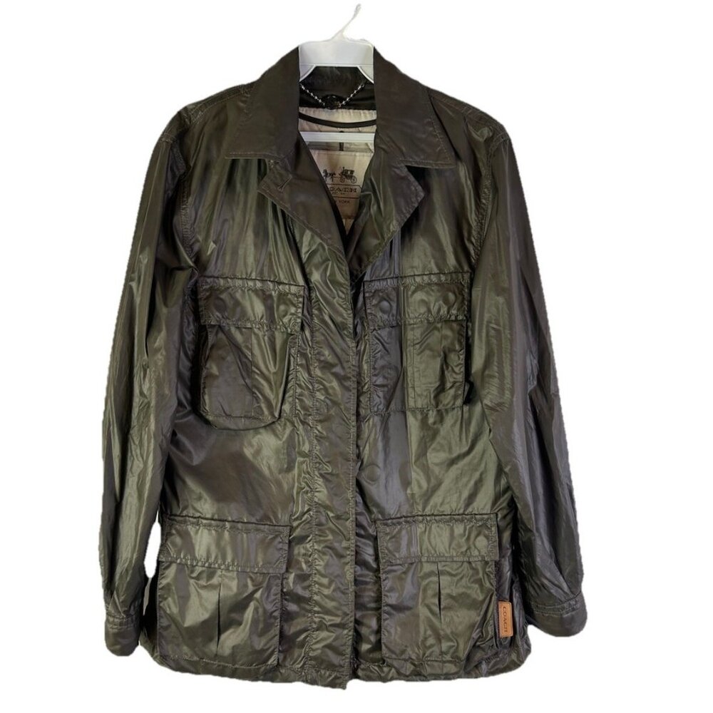 Coach Soft Shell Windbreaker Jacket Vest Set Metallic Brown